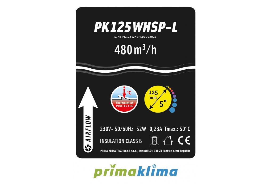 Ventilator Prima Klima 125 WhisperBlower L