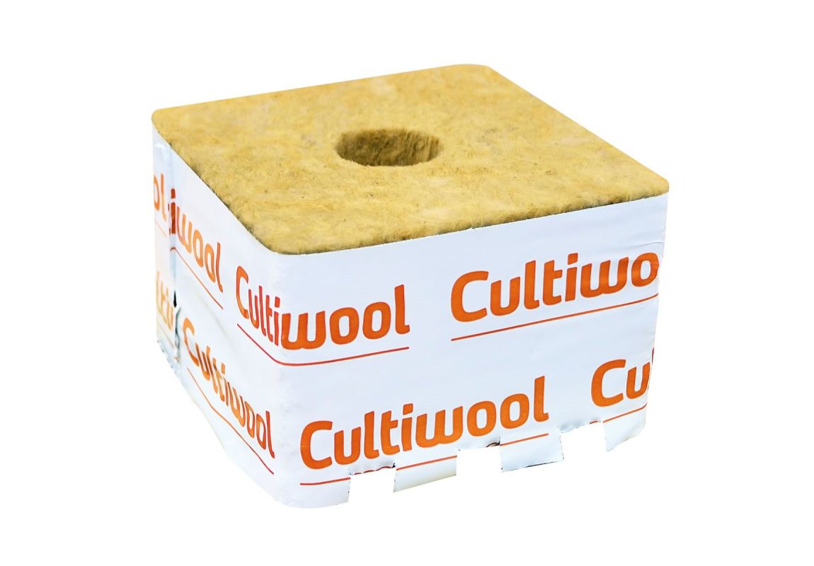 Kamena volna Cultiwool - 10 x 10 x 6,5 cm - majhna luknja